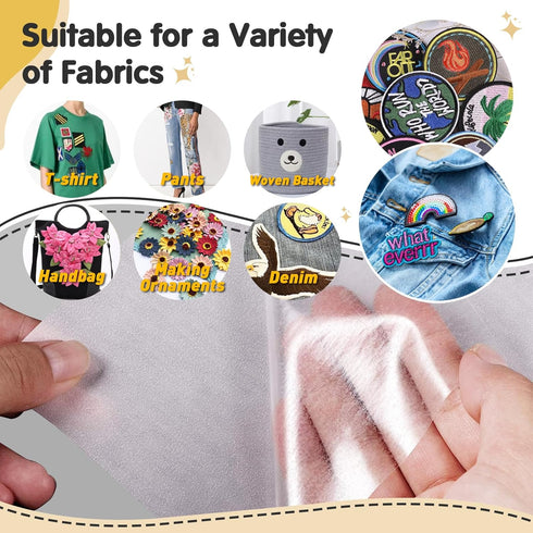 Iron On Adhesive Sheets 20PCS, Heavy Weight Double-Sided Heat Melt Fabric Glue Sheet, A4 Size Fusible Adhesive Sheets, Press-on Patch Iron On Tape...