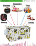 LANGYASHAN Rectangular Storage Bin Collapse Canvas Fabric Cartoon Storage Basket with Handles for Organizing Home Kitchen Boys and Girls Toys Offi...