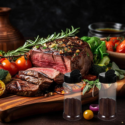 5 PCS Empty Spice Jars 3oz with Shaker Lids Plastic Seasoning Containers with Black Portable Storage Clear Seasoning Bottles to Pour or Shake for ...