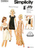 Simplicity Misses' Vintage 1960's Collarless Dress Sewing Pattern Packet, Design Code S9884, Sizes 6-8-10-12-14...