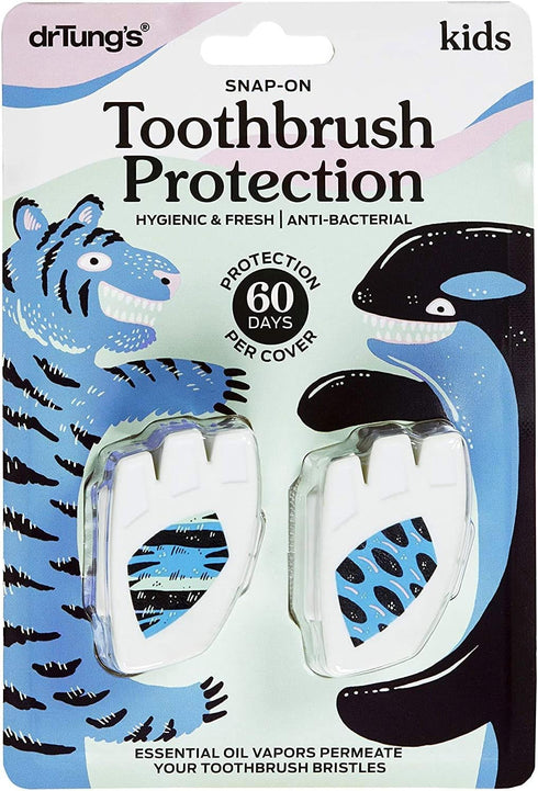 drTung's Kids’ Snap-On Toothbrush Protection, 2 Protectors (6 Pack)...