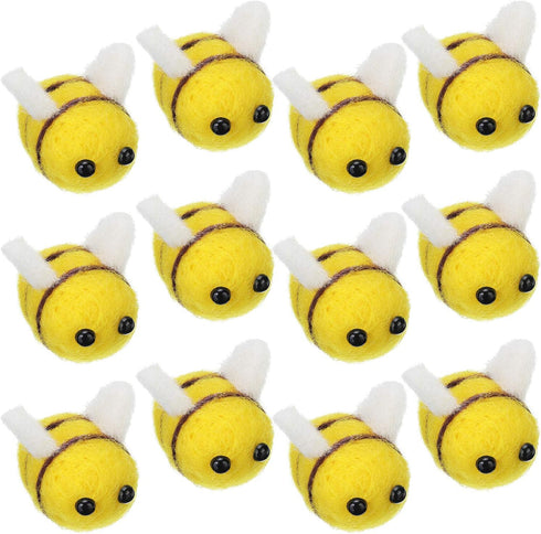 12 Pieces Wool Felt Bee Mini Crafts Bee for Baby Shower Gender Reveal Craft Scrapbooking DIY Decoration Nursery Tent Christmas Decoration...