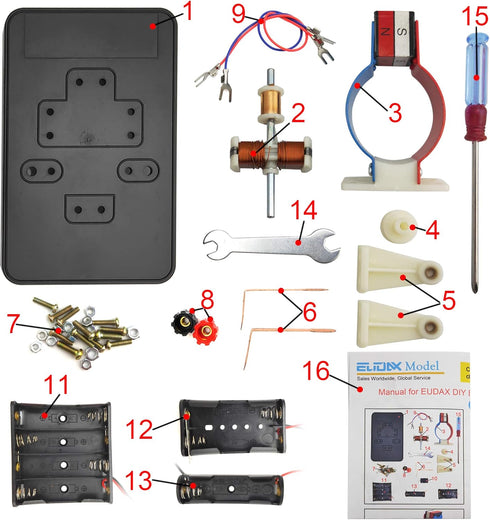 EUDAX STEM DIY Simple Electric Motor DC Motors Model Assemble Kit for School Labs Physics Science Educational...