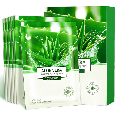 Aloe Facial Skincare Sheet Hydrating Moisturizing Revitalizing Facial Skincare Sheet for Dry, Oily, Sensitive and Tired Skin 25ml/0.8oz, Pack of 1...
