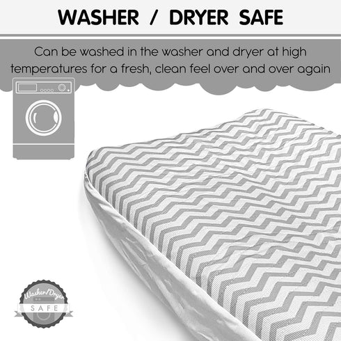Baby Changing Pad Cover - The Only Changing Pad cover That is waterproof and changing table pad Safe for The Washer and Dryer (Grey)...
