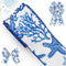 Ocean Theme White and Blue Thread Edge Ribbon Starfish Seahorse Coral Style Ribbon Bow Crafts Marine Animal Pattern Fabric Ribbon Crafts Wedding W...