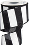 Ribbli Black and White Wide Stripe Wired Burlap Ribbon,2-1/2 Inch x 10 Yard...