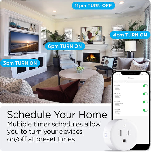 JONATHAN Y PLG1000B Smart Plug, WiFi Remote App Control, Alexa, Google Home Assistant Compatible, No Hub Required Black......