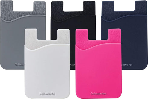 USA Merchant Redesigned Card Holder - Silicone Stick on Cell Phone Wallet with Pocket for Credit Card ID Business Card - iPhone Android & Smartpho...