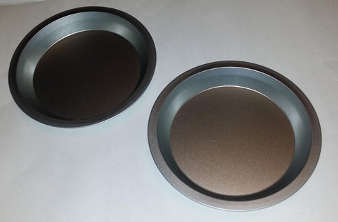 Two 9 inch Pie Pans a Heavy weight steel none stick bakeware set with even heating (Standard version)...