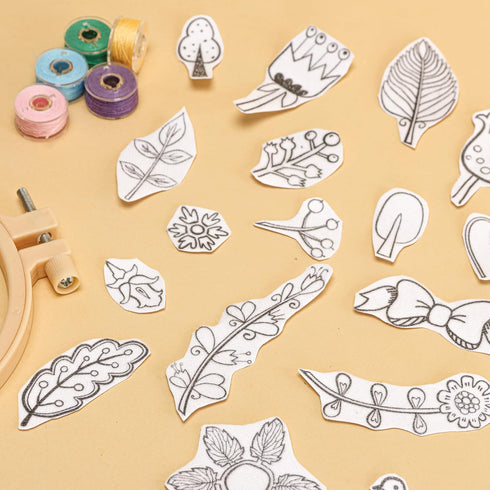 Embroidery Pattern Water Soluble Embroidery Stabilizers, Stick and Stitch Embroidery Paper with Pre-Printed Boho Pattern Transfers for Hand Sewing...