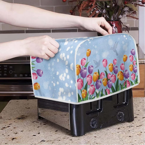 Toaster Oven Covers Extra Large Blue Flower Toaster Bread Maker Cover Quilted Toaster Cover 2 Slice Kitchen Small Appliance Covers, Toaster Cover ...