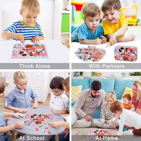 LELEMON Puzzles for Kids Ages 4-8,60 Piece Puzzles for Kids Ages 4-6,Children Jigsaw Puzzles Kids Puzzles in a Metal Box,Educational Learning Puzz...