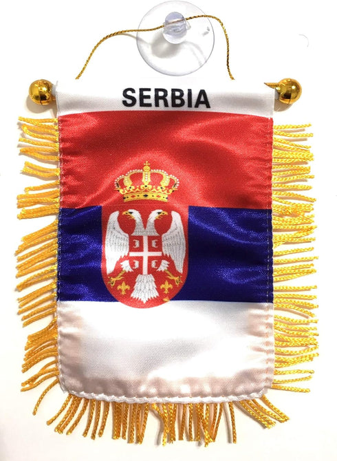 Serbia Serbian flags for cars accessory sticker decals small mini banners design window rearview mirror style accessories homes windows STICKS to ...