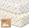 Pack and Play Sheets Fitted, 2-Pack Mini Crib Sheets - Pack N Play Sheets, Organic Fitted Crib Sheet for Pack and Play Mattress, Playard Baby Crib...