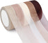 5 Rolls Organza Ribbon 1" x 25 Yd Each Roll, Fall Sheer Chiffon Ribbon, Transparent Sheer Ribbon for Gift Wrapping, Bouquet, Wedding, Party Decora...