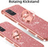 nancheng for Samsung Galaxy A71 5G Phone Case Cute Girls Women Glitter Silicone Case with Ring Stand Strap Lanyard Shockproof Protection Cover - R...