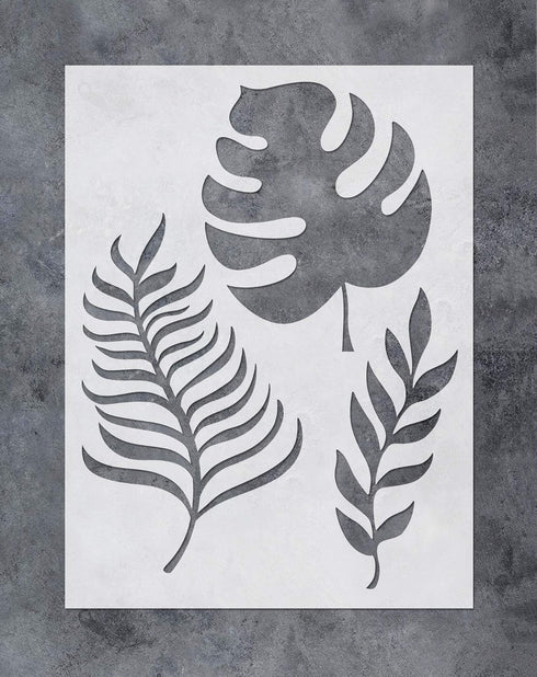 GSS Designs Palm Frond Wall Art Stencil - Tropical Banana Leaf Painting Airbrush Stencil (12x16inch) - Reusable Template for Wood Canvas Furniture...