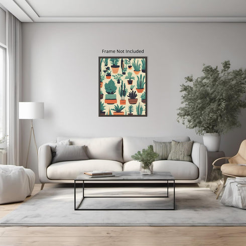 Posterizer 1 pcs-plants pots cactus cute art for plant lovers 7-Floral & Botanical Art-GIft for Men Women Teens-Decor for Home & Office- unframed ...