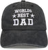 Worlds Best Dad hat for Men Baseball Cap Birthday for Dad Papa Husband from Daughter Son Black...