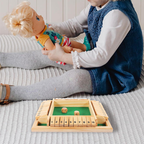 Kisangel Wooden Four-sided Flop Games Digital Wooden Board Game Parent-Child Board Game Educational Toys for Kids (Green)...