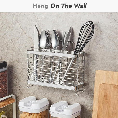 KESOL Utensil Holder Utensil Drying Rack Basket Holder with 3 Divided Compartments, Rust Proof...