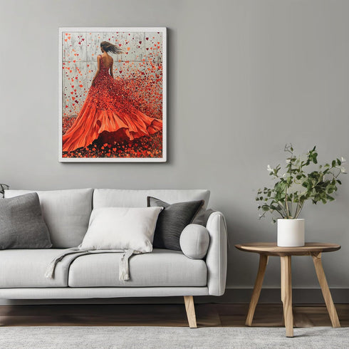 Posterizer 1 pcs-woman and cute colorful hearts-Valentine's day art -2-Romantic Art-Holiday Poster Collection-Gift for Couples boyfriend girlfrien...