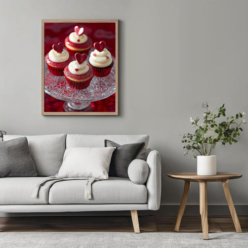 Posterizer 1 pcs-batch of Valentine’s Day cupcakes cute poster -2-Romantic Art-Holiday Poster Collection-Gift for Couples boyfriend girlfriend Hus...
