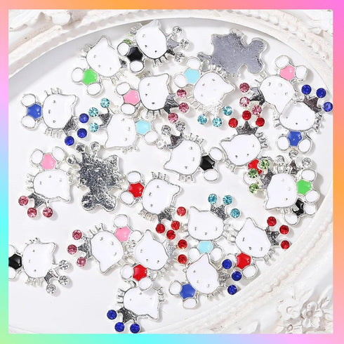 Kawaii Nail Charms and Gems Kitty Planet Nail Charms for Acrylic Nails Y2K DIY Nail Decorations Nail Art Supplies 3D Flatback Resin Charms Cartoon...