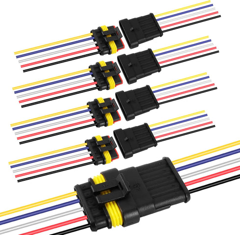 G 5 Pin Way Electrical Wire Connector Male Female Plug Socket Quick Disconnect Waterproof Plug Play for Car Truck Motorcycle Marine Boat...