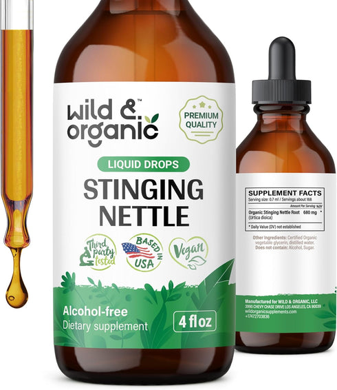 Stinging Nettle Root Tincture - Urinary Tract Support w/Organic Stinging Nettle Root - Vegan Stinging Nettle Root Extract for Antioxidant Support ...