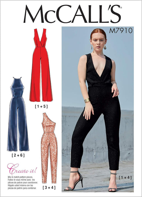 McCall Pattern Create It Women's Close Fitting Pull-On Jumpsuit, Sizes 6-14 Sewing Pattern...