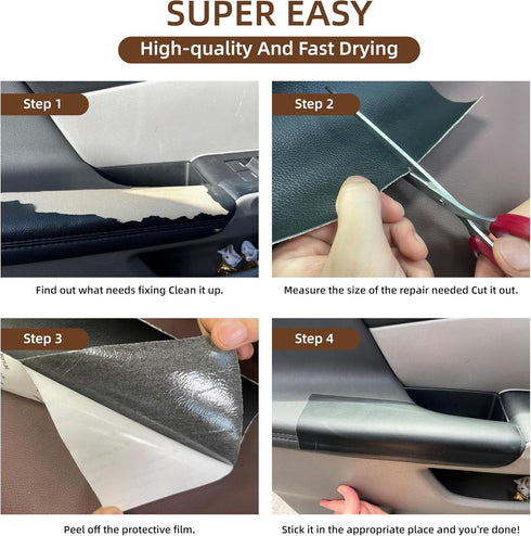 CHEIGHY Leather Repair Kit, Self Adhesive Leather Repair Patch for Furniture 8.2X11 inch Vinyl Repair Kit for Couches Car Seats, Sofa, Office Chai...
