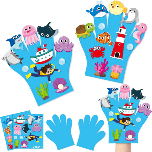WATINC Felt Story Finger Puppets - 2Pcs DTY Storytelling Hand Puppet Felt Art Craft Education Gift, Making Storytime Glove Puppet Early Learning R...