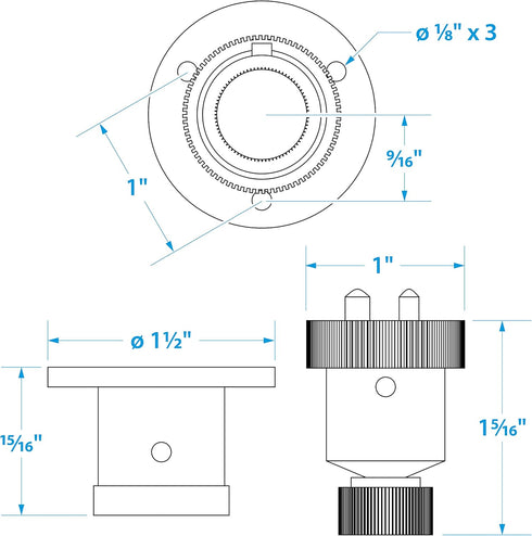 Seachoice 10161 Deck Connector – Watertight Fitting – 1-1/2 Inch Flange Diameter – 3 Amps at 12V...