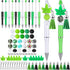 Teling 12 Pcs Beadable Pens Plastic Black Ink Ballpoint Pen with Assorted Spacer Beads Silicone Beads and Tassels and 12 Pcs Lobster Clasps for Of...