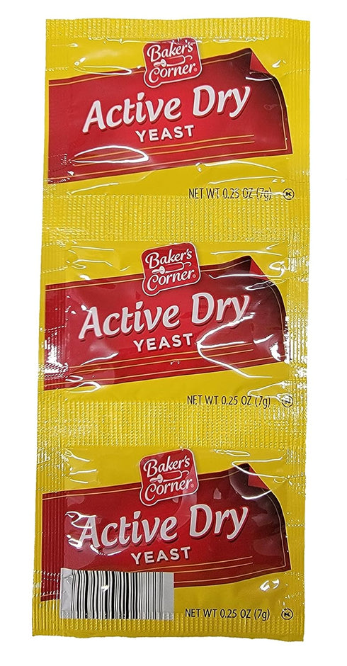 01 Strip of 3 Baker's Corner Active Dry Yeast bread Baking Gluten Free NEW...