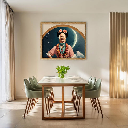 Posterizer 1 pcs- Frida Kahlo inspied art-sci fi space abstract art-Famous Figures Art Collection-Abstract & Modern Art- Living Room Bedroom Decor...