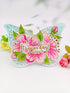 Alinacutle 1pc Cherry Flower Clear Stamps & 4pc Layering Stencil & 1set Coordination Frame Metal Cutting Die for Handmade Card Making Album Paper ...