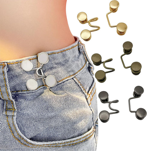 Upgraded Pant Waist Tightener with Comfortable Low Inside Bulge, 8 Set 4 Colors Jeans Button Tightener, Button Adjuster Button Pins for Jeans, Adj...