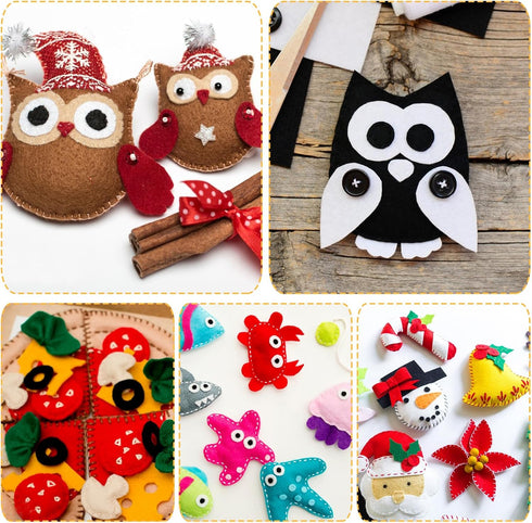 Felt Sheets for Crafts 9PCS 11.8 * 7.9in Wool Stiff Felt Sheets Soft Fabric Skin Felt DIY Patchwork Rug Arts and Crafts Fabric Pieces (Black+White...