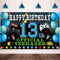 13th Video Game Happy Birthday Decorations Backdrop Banner, 13th Official Teenager Birthday Party Decorations Photo Background 13th Backdrop for B...