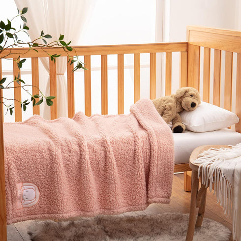 Bertte Sherpa Fleece Baby Blanket | Plush Swaddle Receiving Blankets Super Soft Warm Lightweight Breathable for Infant Toddler Crib Stroller - 33"...