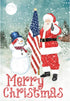 Double Sided Garden Flag - Merry Christmas USA - 12.5" x 18", Patriotic Snowman and Santa Christmas Holiday Decor, Outdoor Winter Decorative Seaso...