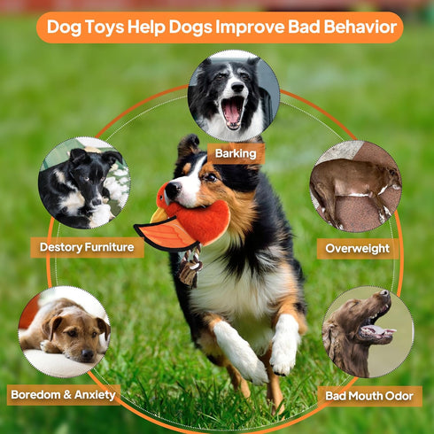 PetiFine Duck Dog Toys for Aggressive Chewers,Squeaky Dog Toys for Large Dogs,Interactive Tug of War Dog Toy with Pull Rope,Tough Plush Pet Dog Ch...