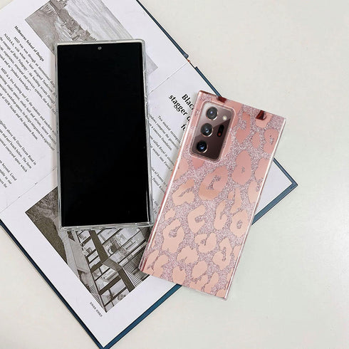 J.west Samsung Galaxy Note 20 Ultra Case 5g,Luxury Glitter Metallic Leopard Print Design Soft Slim Protective Phone Cases for Women Girls Clear TP...