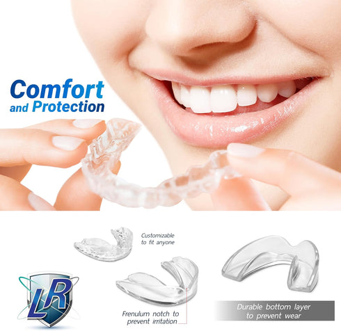 Mouthguard - 3 Different Sizes Premium Set of 6 BPA Free Moldable, Customizable, Trimmable Dental Grade Mouth Guard for Grinding Teeth Clenching B...