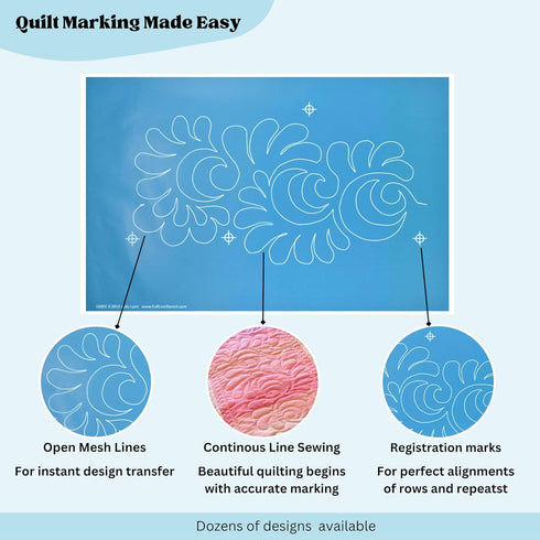 Interlocking EL Dorado - Edge to Edge Stencil, Continuous Line Template for Free Motion Quilting, Domestic Machine Quilting, Hand Quilting, Long-A...