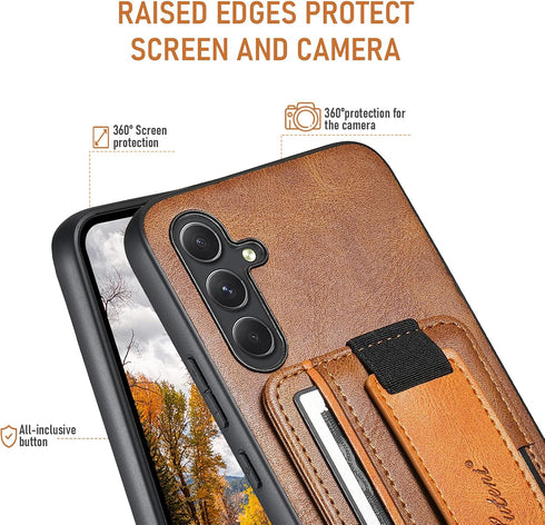 Asuwish Phone Case for Samsung Galaxy A54 5G Wallet Cover with Tempered Glass Screen Protector and Slim Stand Credit Card Holder Mobile Leather Ce...