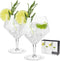 Viski Raye Angled Stemmed Gin and Tonic Glasses Set of 2 - Premium Crystal Clear Cocktail Gin Glasses for Gin Lovers Gift Set - 14oz...
